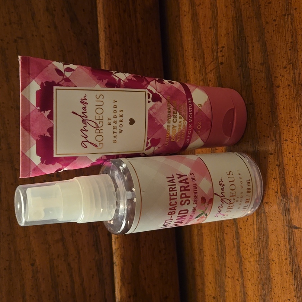 Gingham Gorgeous Sanitizer and Small Body Cream